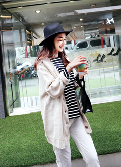 LooseFitButtonCardigan