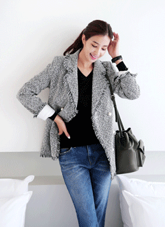 DoubleButtonTweedJacket