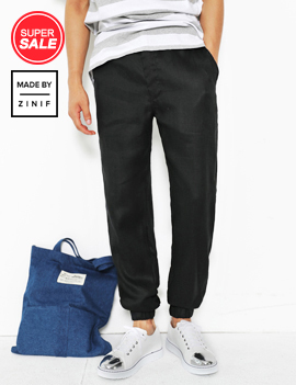 SS14-ZNF-102BlackLinenJoggerPants