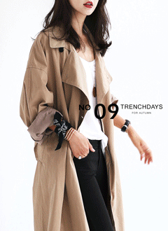 LooseFitLongTrenchCoatWithBelt
