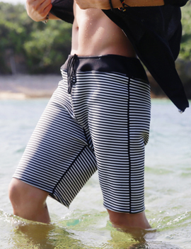 StripeElasticWaistbandShortPants