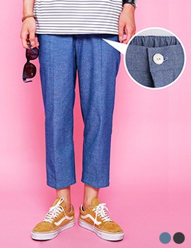 ElasticWaistCroppedPants