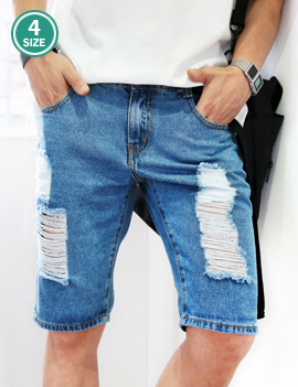 DestroyedLightBlueShortJean