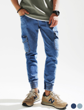 ElasticWaistCargoDenimJoggerJean