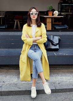 LinenLongTrenchCoatWithBelt