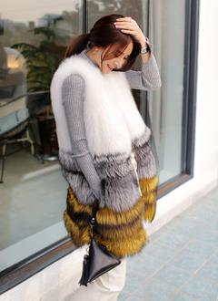 Loose-fitMulti-coloredFurVest