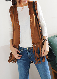 FringeHemVestJacket