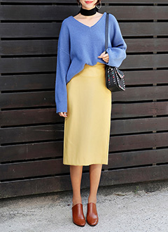 FauxLeatherHLineSkirt