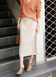 ElasticWaistbandPleatedSkirt