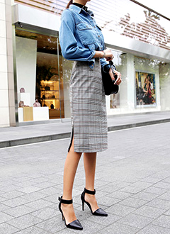 GlenCheckSideVentH-lineSkirt
