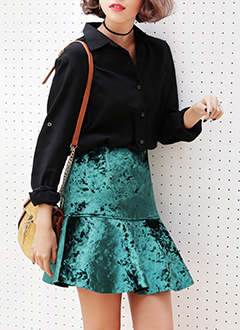 VelvetPeplumSkirt