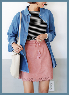 PunchingHemTassleSkirt