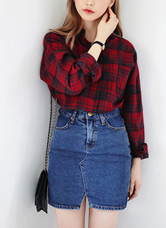 SlitHemDenimSkirts