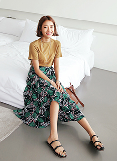 2TypePatternChiffonWrapLongSkirt