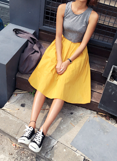 ElasticzedFlareLongSkirt