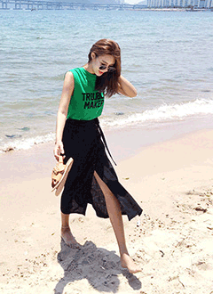 ButtonWrapLongSkirt