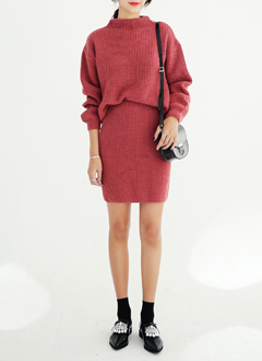 ElasticWaistbandKnitSkirt