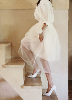 BackZipTulleMidiSkirt