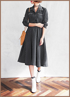 DottedPajamasFlareDress