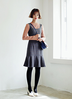SlimFitCheckedTankDress