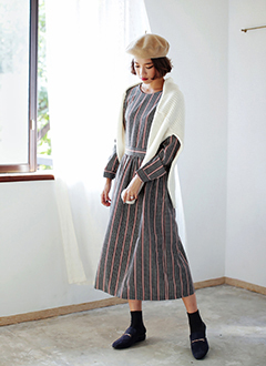 VintageCheckedLongDress