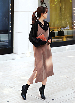UnevenHemSlitDress