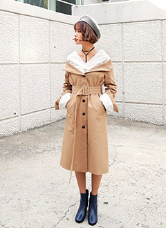 OffShoulderTrenchDressWithBeltSet