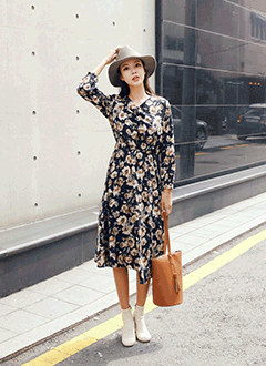 V-neckFloralLongDressWithStrap