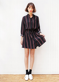 WaistStrapPatternDress