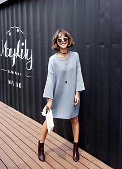 BoxyFitBasicKnitDress