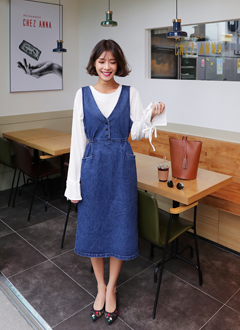 VNeckTankDenimDress