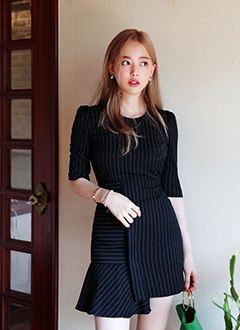 UnevenStriped&SolidDress