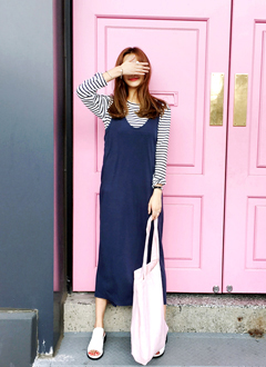 U-neckLongSleevelessDress
