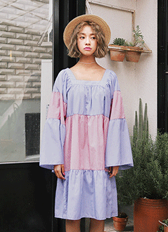 StripedWideSleeveDress