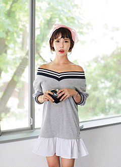 FrillHemVNeckDress