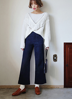 ElasticWaistbandWideLegJean