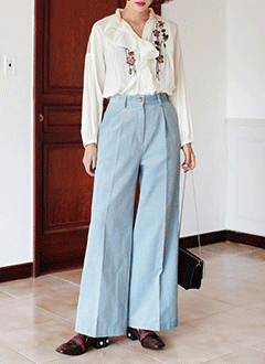 HighWaistWideLegCorduroyPants