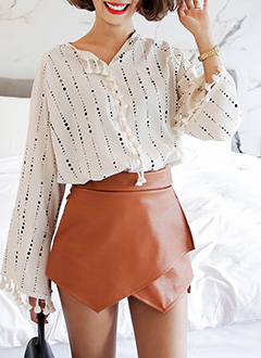 FauxLeatherWrapSkort