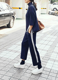 ElasticzedColorblockKnitPants