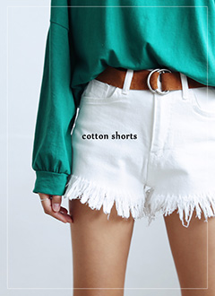 FringeHemHighWaistCottonShorts