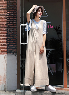 V-neckWideLegJumpsuit