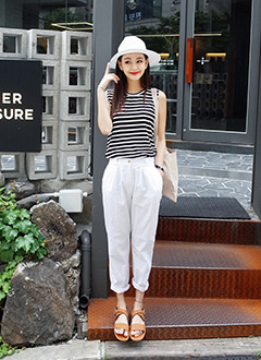 ElasticWaistbandLinenPants