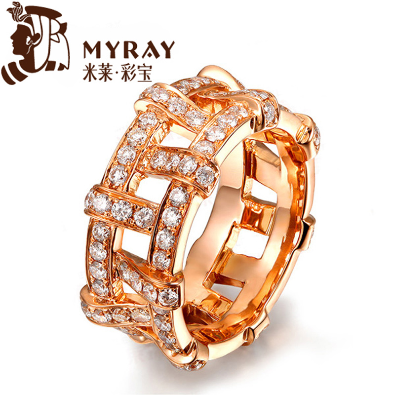 米莱珠宝1.53克拉南非钻石戒指18K玫瑰金女戒专柜正品支持定制