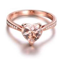 米莱珠宝1.45克拉天然摩根石戒指女18K金镶嵌7分钻石戒指