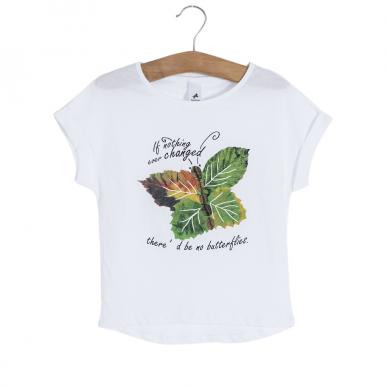 女童环保系列树叶蝴蝶T恤