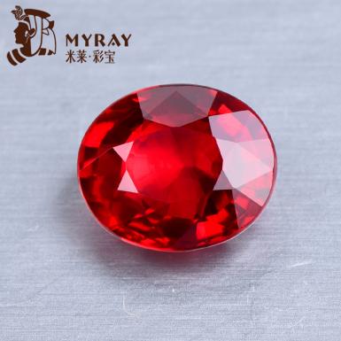 米萊珠寶1.17克拉稀缺無燒鴿血紅寶石裸石戒面配GRS國際證書