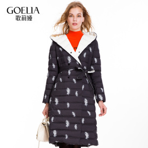 歌莉娅女装2016年冬季新品印花羽绒16DC8C070