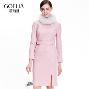 歌莉婭女裝2016年冬季新品收腰呢料連衣裙16CJ4E400