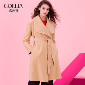 歌莉婭女裝2016年冬季新品睡袍式呢料外套16CE6E970