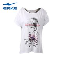 鸿星尔克erke2014正品女韩版时尚印花潮流短袖T恤12214202394B4